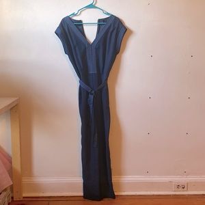 Navy Ann Taylor V-neck jumpsuit